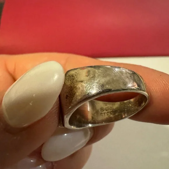 Stunning 925 Sterling silver and onyx vintage size 10 ring 10g - Picture 8 of 16